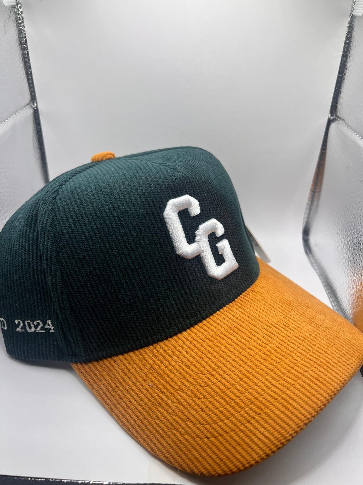 Green and Brown Corduroy SnapBack