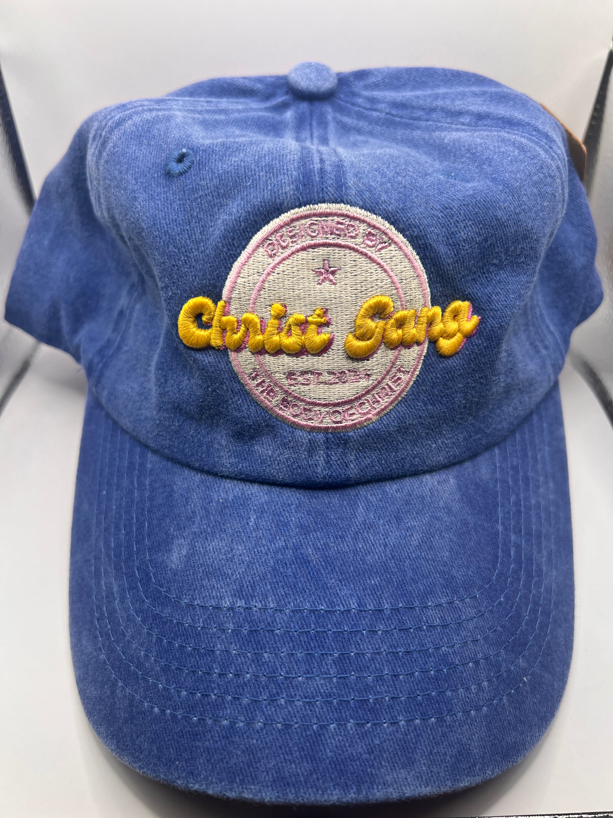 Washed Blue Christ Gang Dad Hat