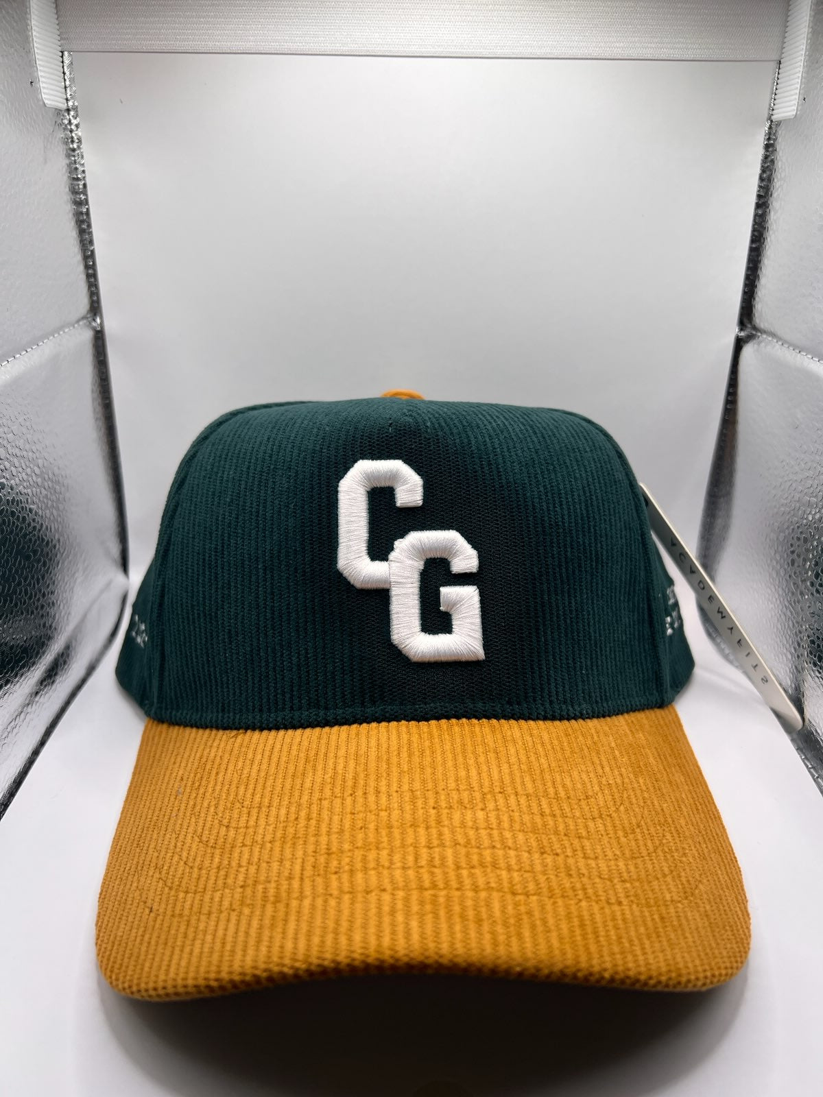 Green and Brown Corduroy SnapBack