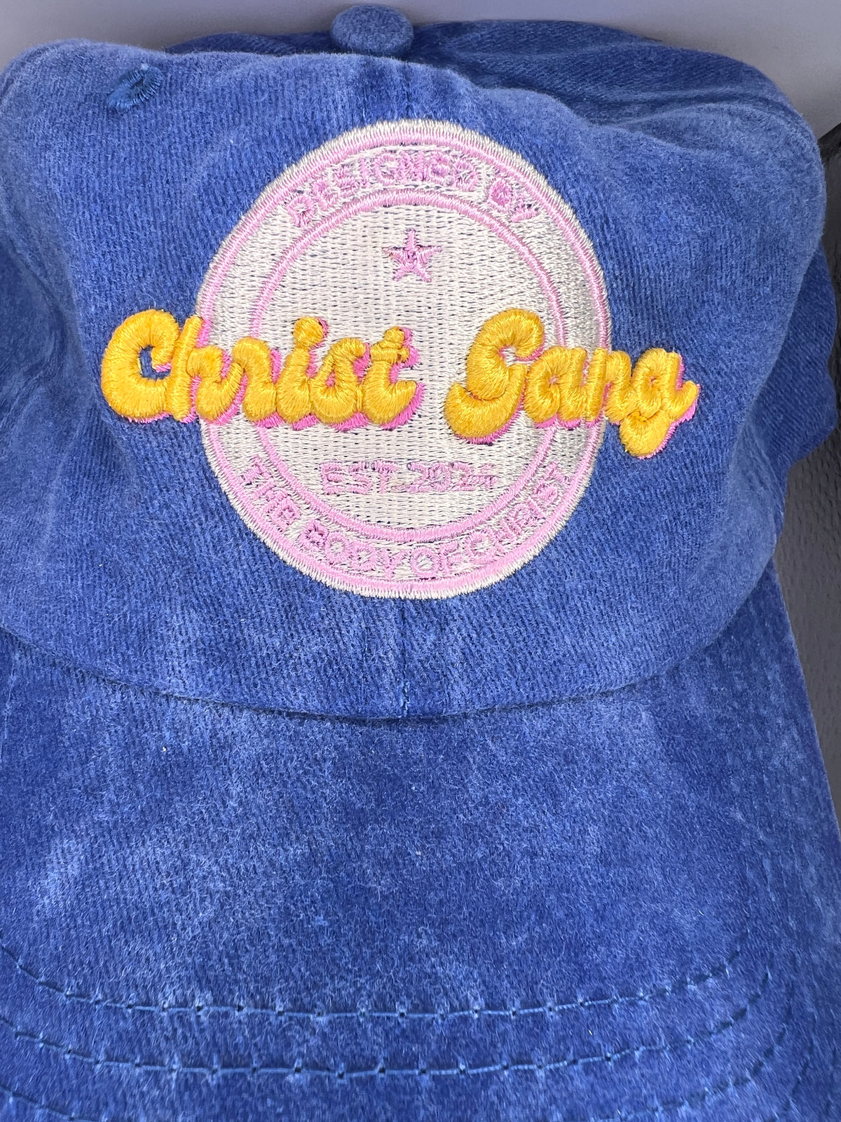 Washed Blue Christ Gang Dad Hat