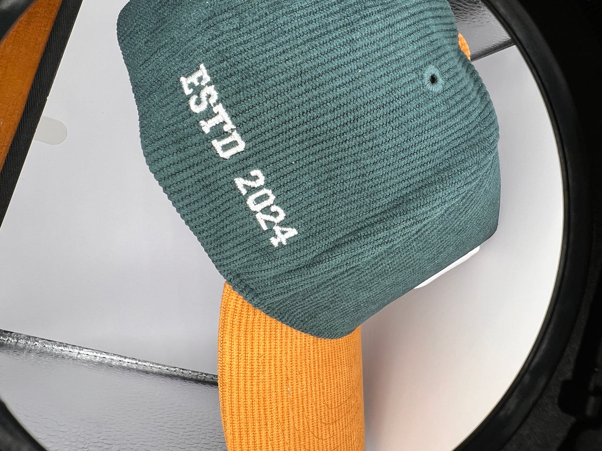 Green and Brown Corduroy SnapBack