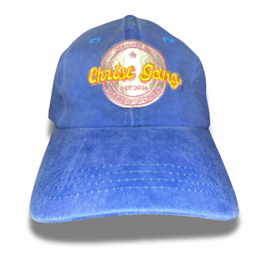 Washed Blue Christ Gang Dad Hat